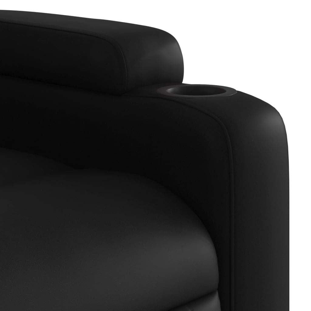 vidaXL Sillón reclinable eléctrico de cuero sintético negro