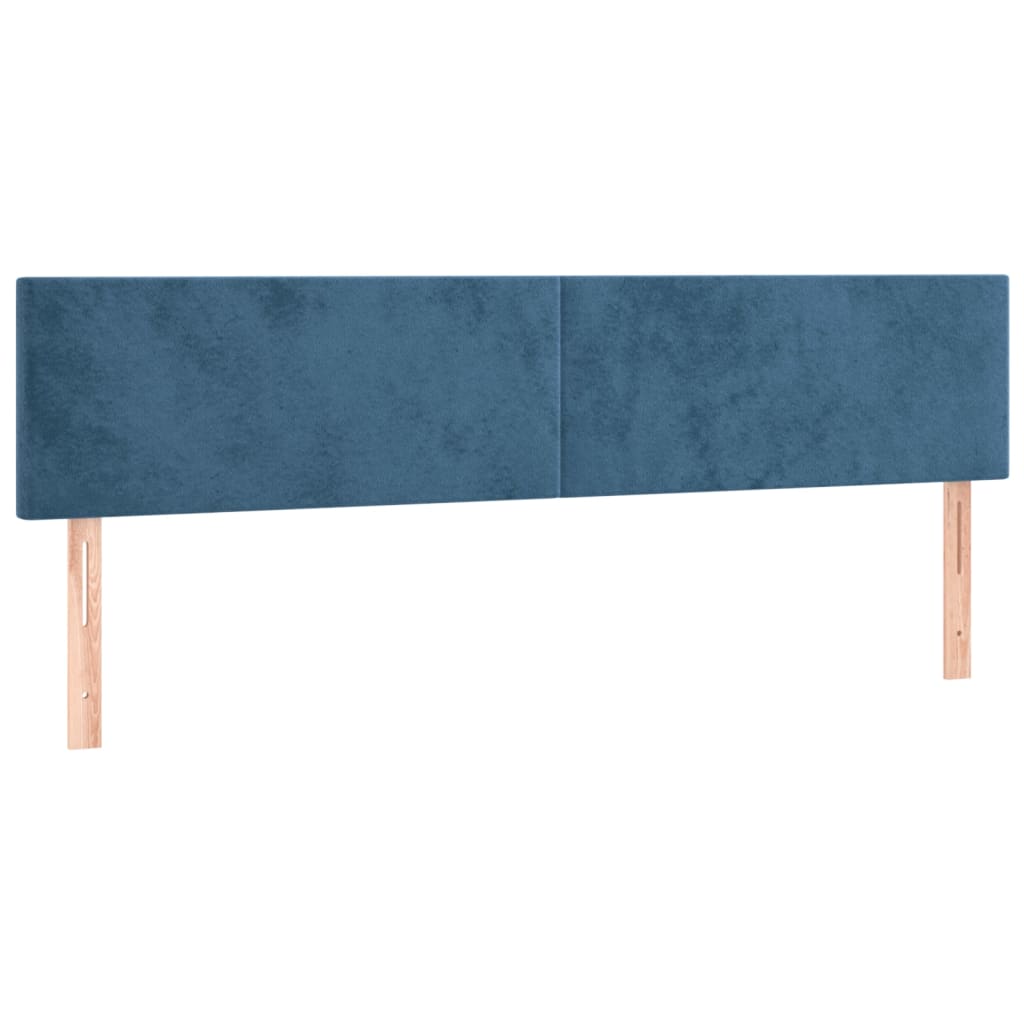 vidaXL Cabecero con LED de terciopelo azul oscuro 180x5x78/88 cm