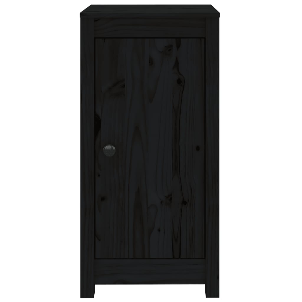 vidaXL Aparadores 2 uds madera maciza de pino negro 39x35x80 cm