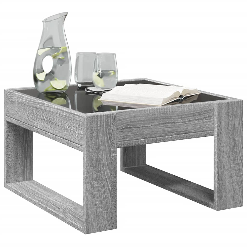 vidaXL Mesa de centro con Infinity LED gris Sonoma 50x53x30 cm