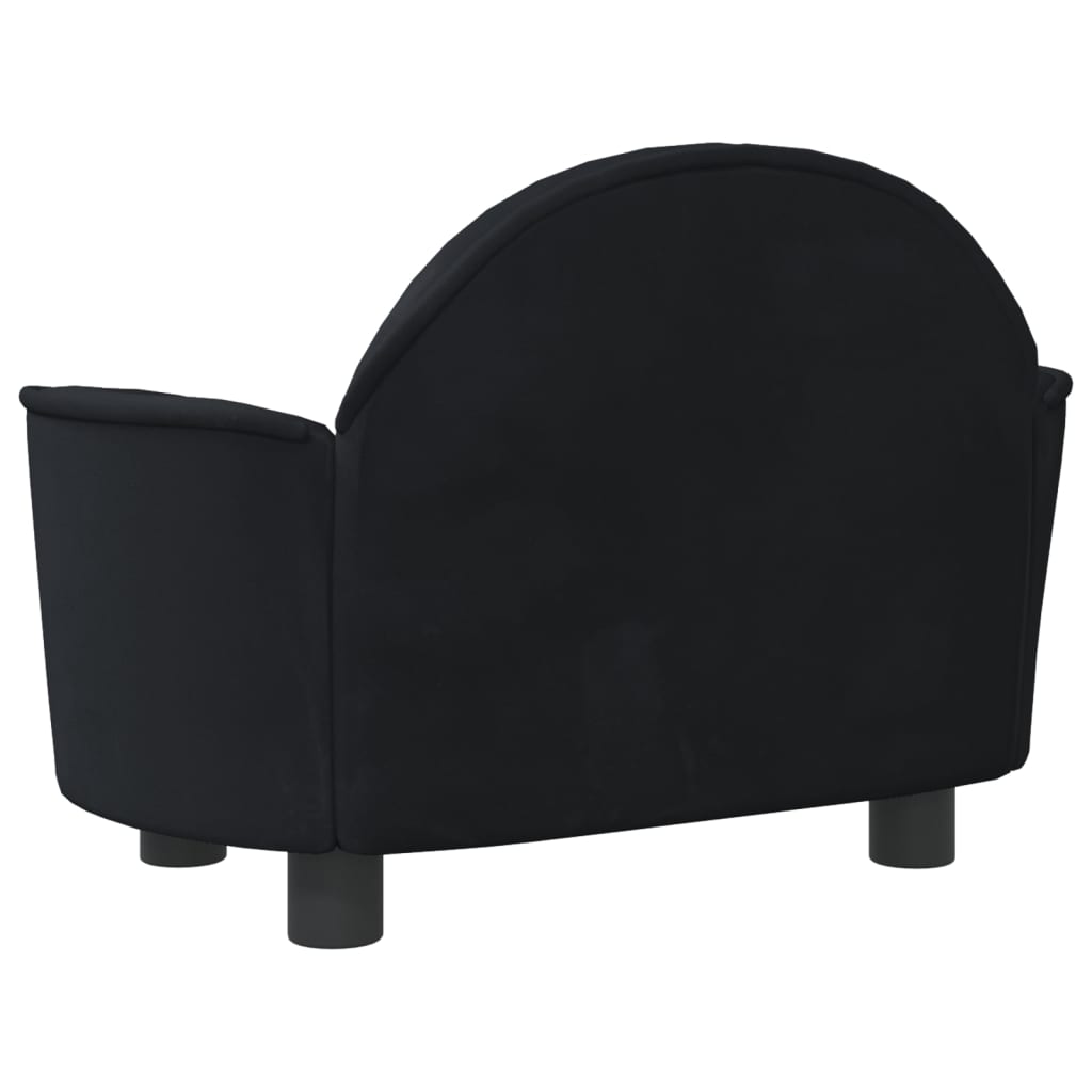 vidaXL Cama para perros de terciopelo negra 66x40x45 cm