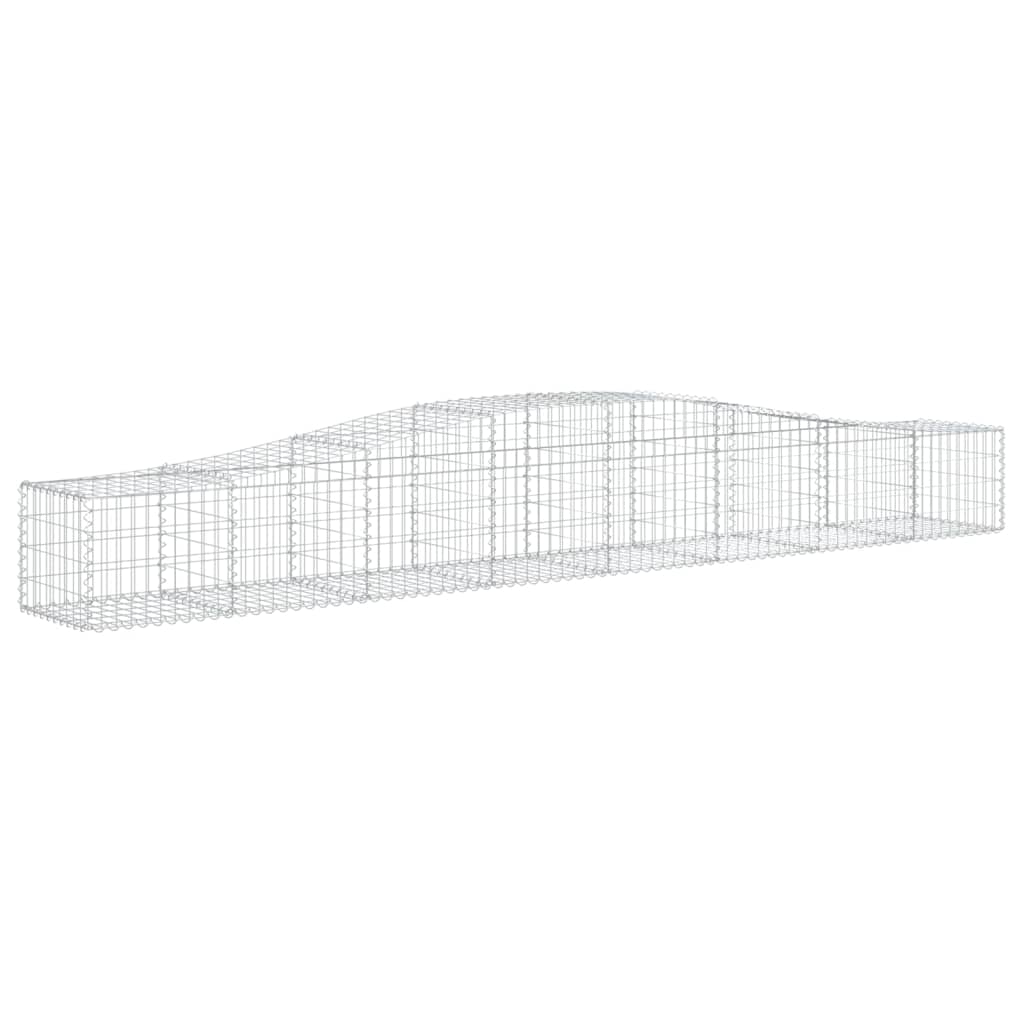 vidaXL Cesta de gaviones forma arco hierro galvanizado 400x50x40/60 cm