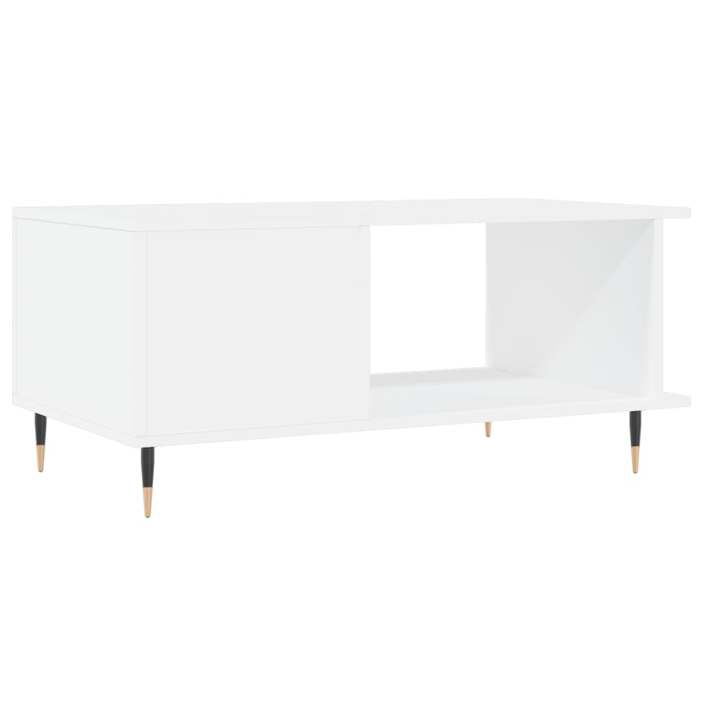 vidaXL Mesa de centro madera contrachapada blanco 90x50x40 cm