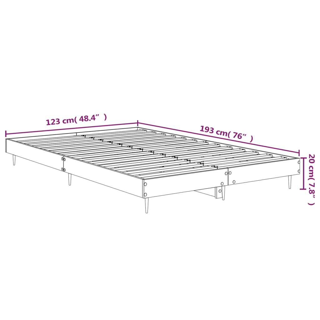 vidaXL Estructura de cama madera de ingeniería blanco brillo 120x190cm