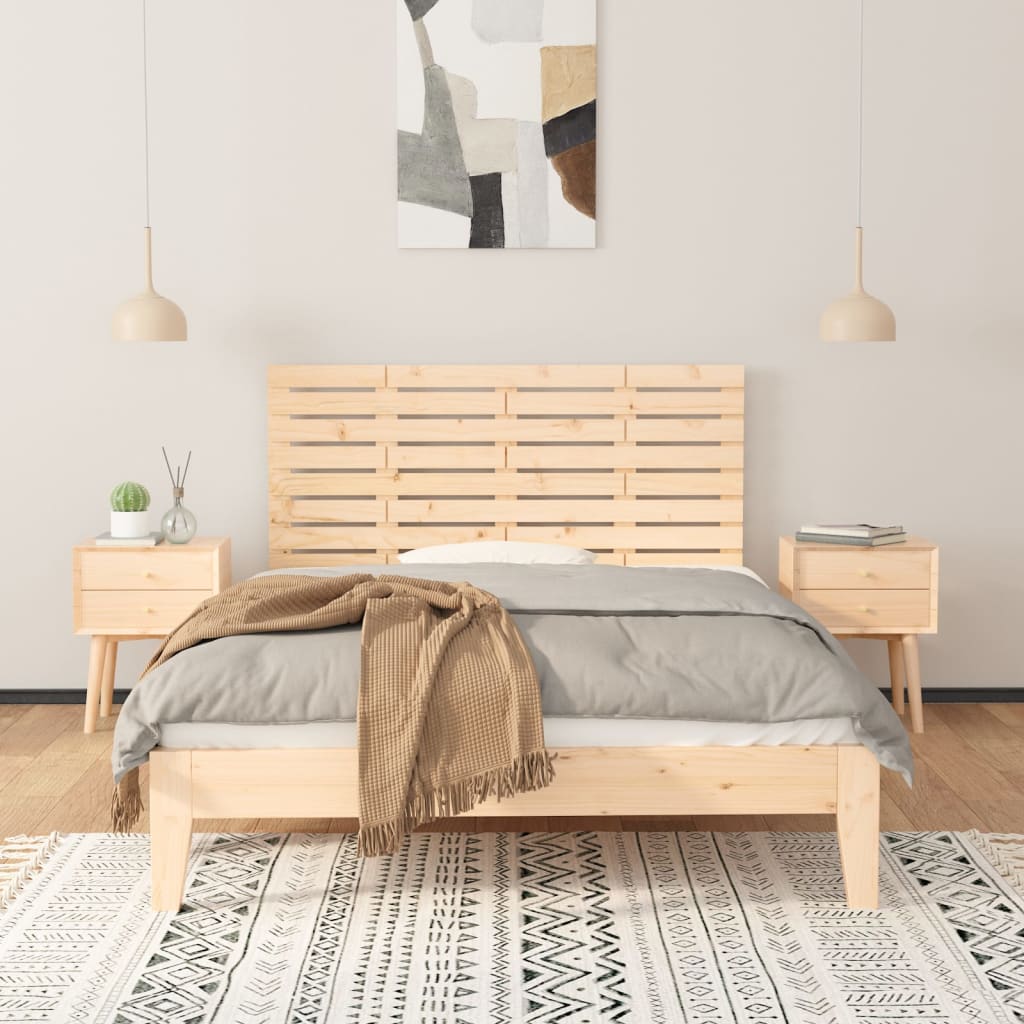 vidaXL Cabecero de cama de pared madera maciza de pino 126x3x63 cm