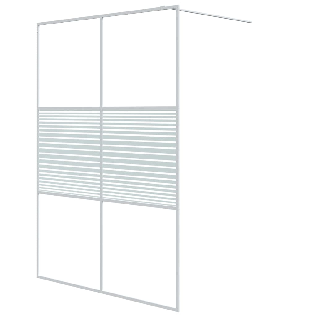 vidaXL Mampara de ducha vidrio ESG transparente blanco 140x195 cm