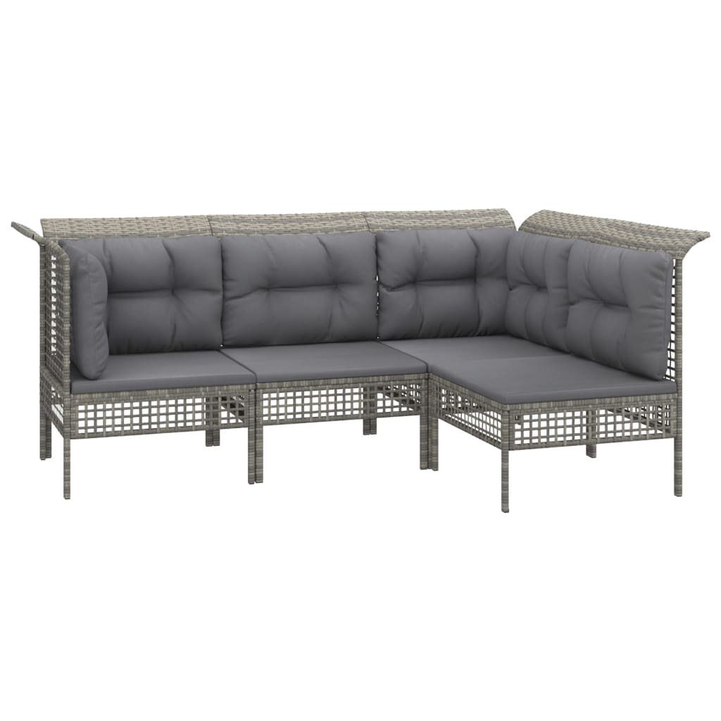 vidaXL Set de muebles de jardín 8 pzas y cojines ratán sintético gris