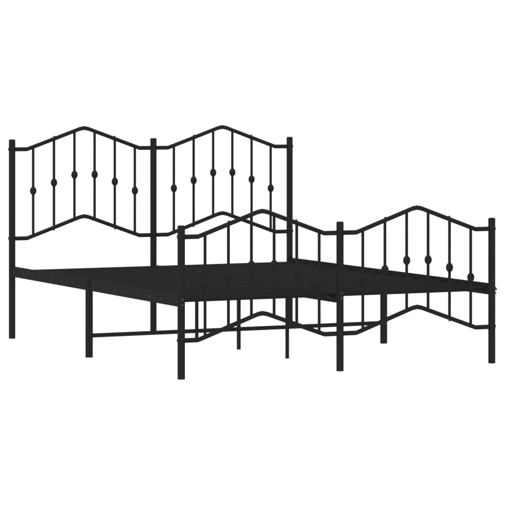 vidaXL Estructura cama sin colchón con estribo metal negro 150x200 cm