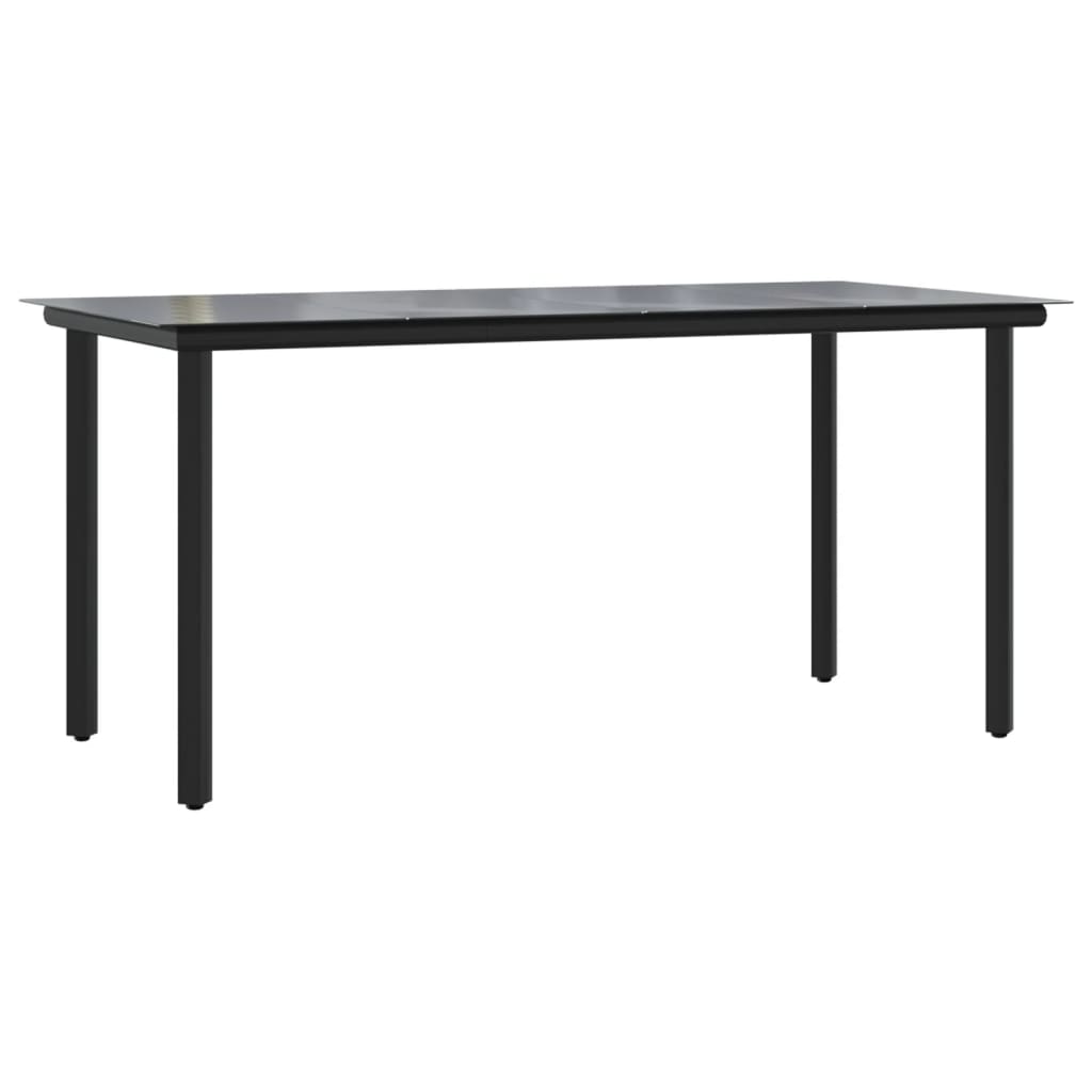 vidaXL Juego de comedor para jardín 7 piezas acero y textilene negro