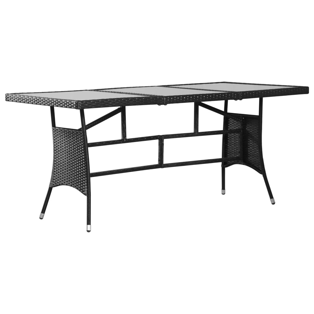 vidaXL Juego de comedor para jardín 9 piezas ratán sintético negro