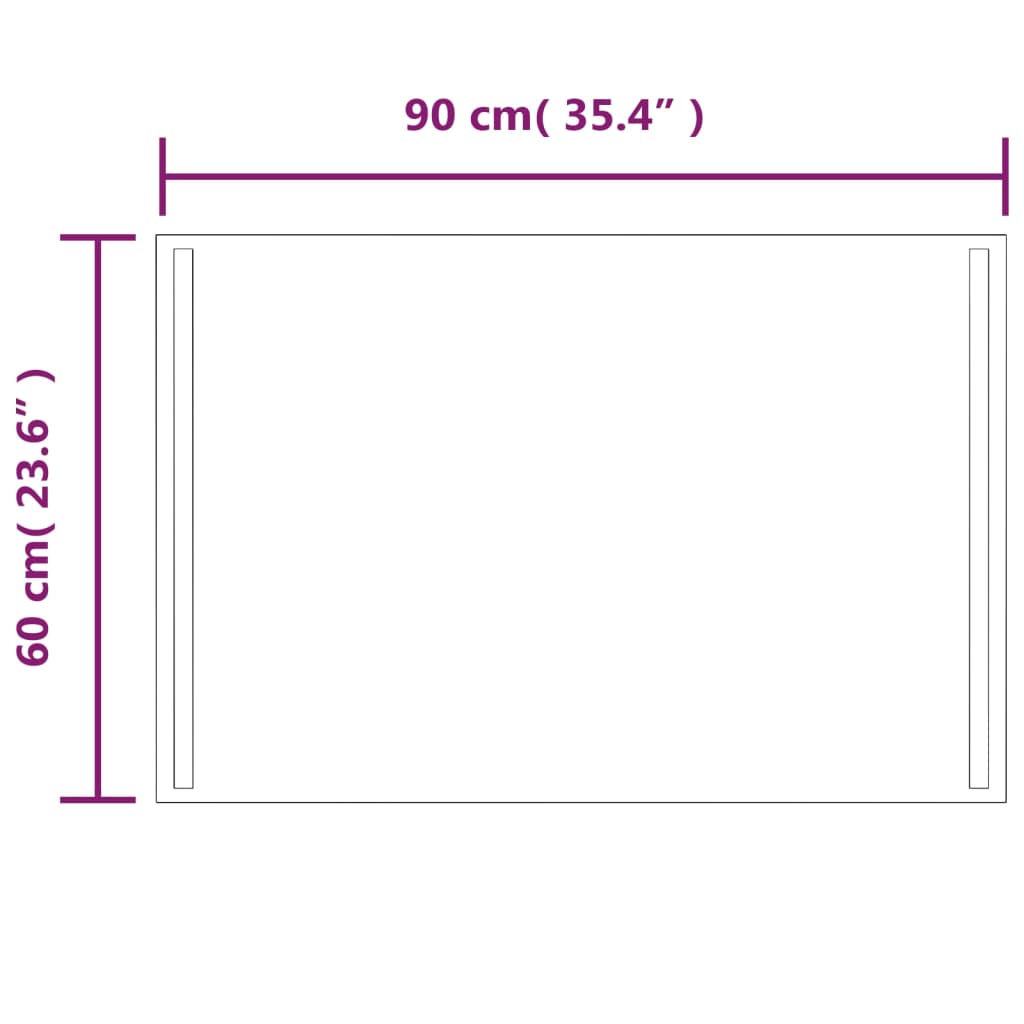 vidaXL Espejo de baño con LED 60x90 cm