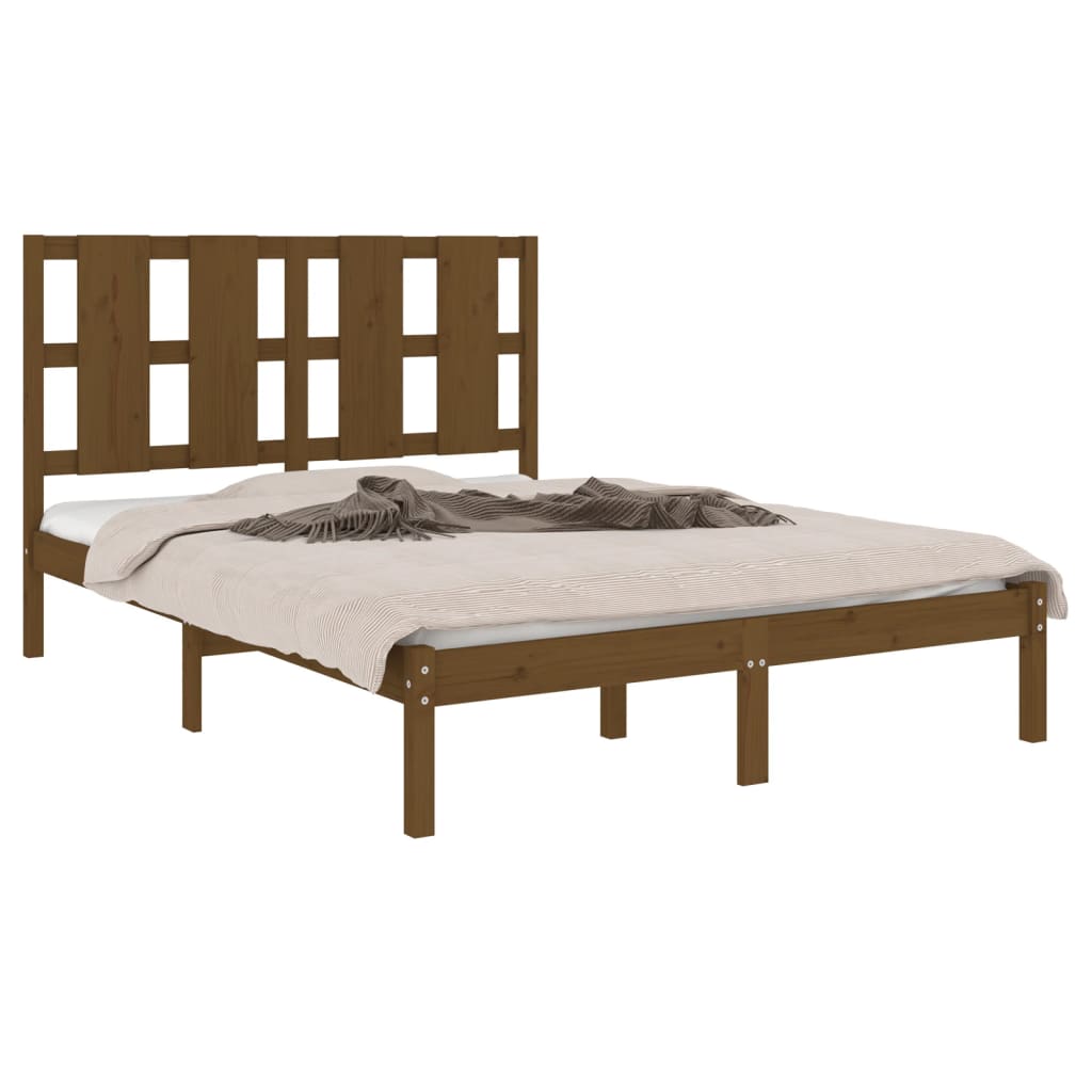 vidaXL Estructura de cama madera maciza de pino marrón miel 120x200 cm