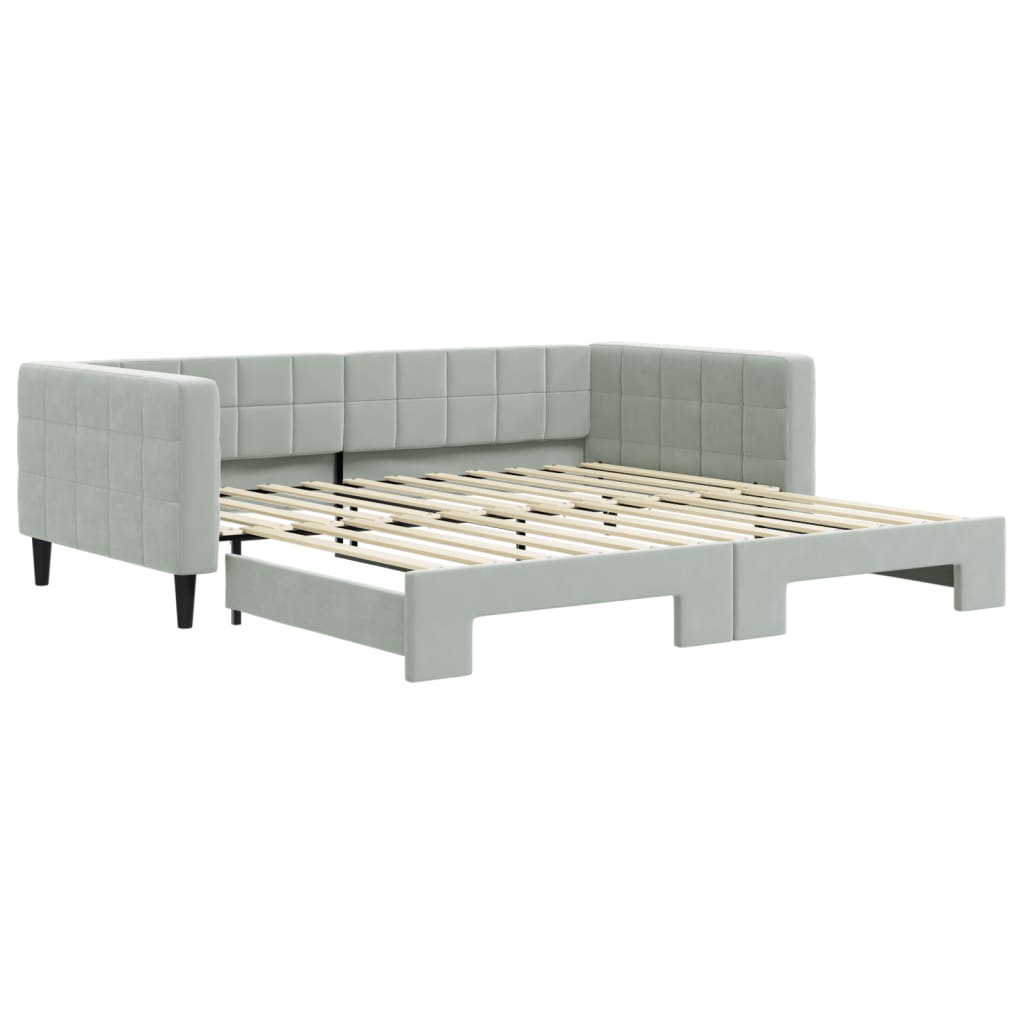 vidaXL Sofá cama nido terciopelo gris claro 100x200 cm