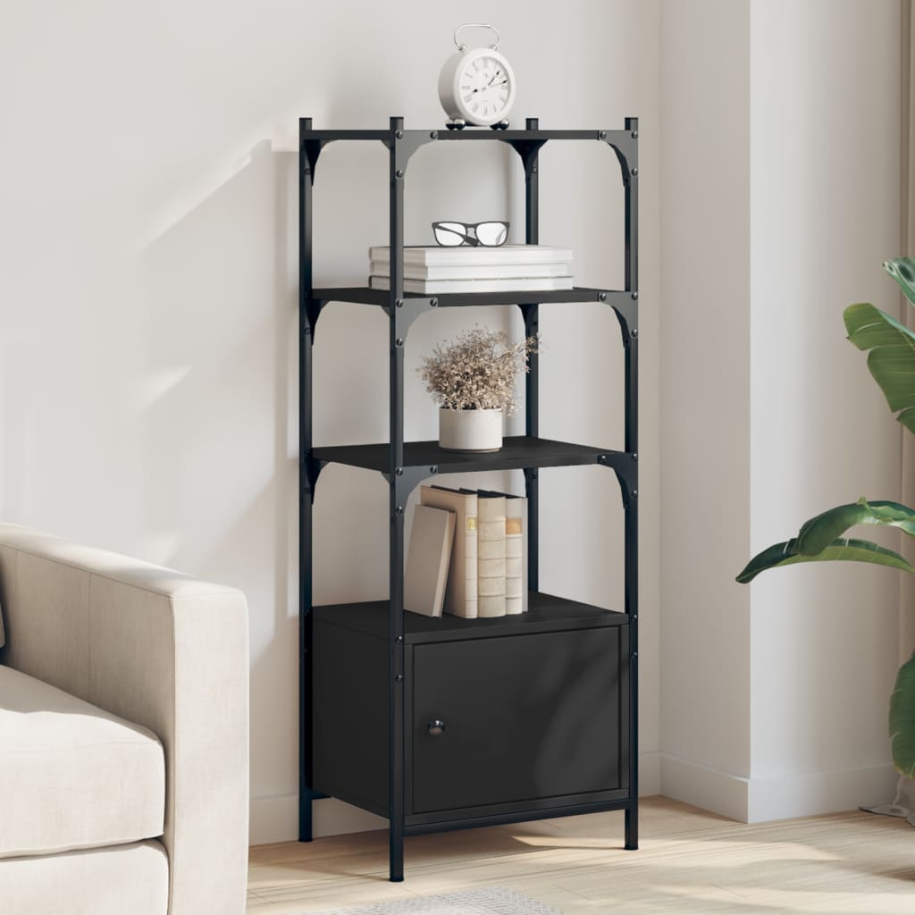 vidaXL Librería de 3 estantes madera ingeniería negro 41x30x109,5 cm