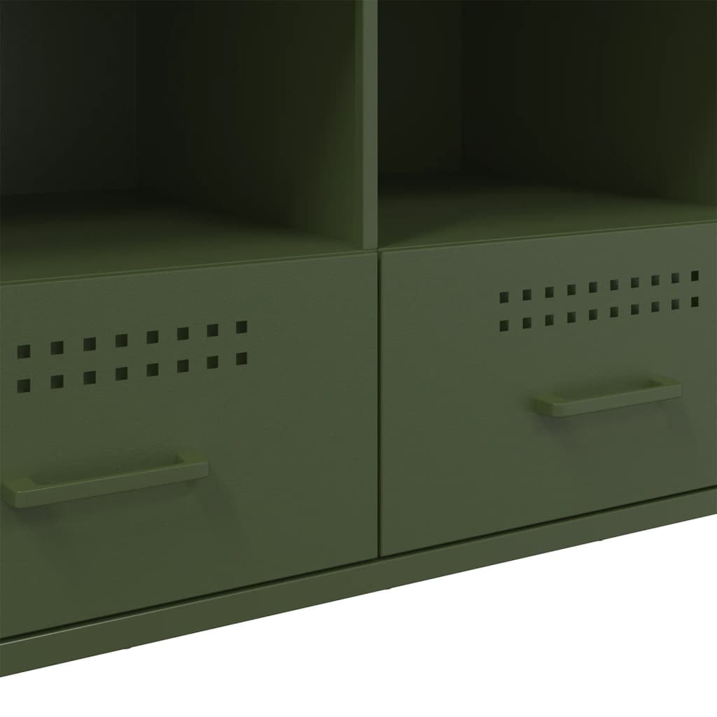 vidaXL Mueble para TV acero verde oliva 100,5x39x50,5 cm