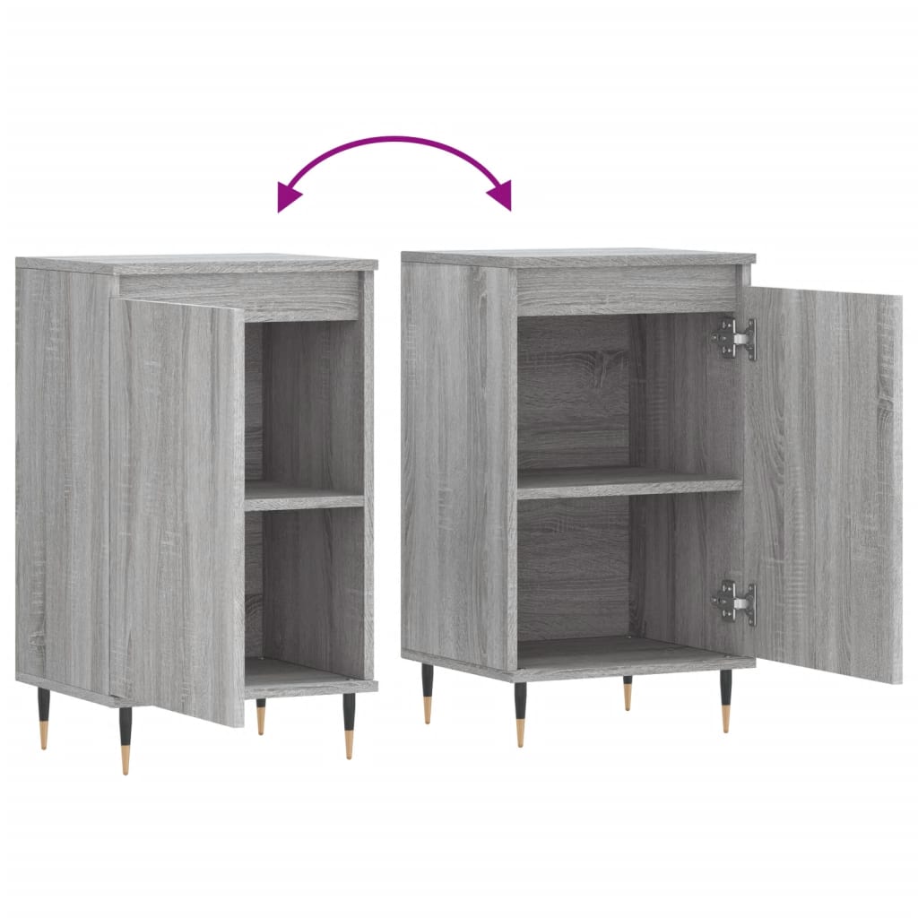 vidaXL Aparadores 2 uds madera de ingeniería gris Sonoma 40x35x70 cm