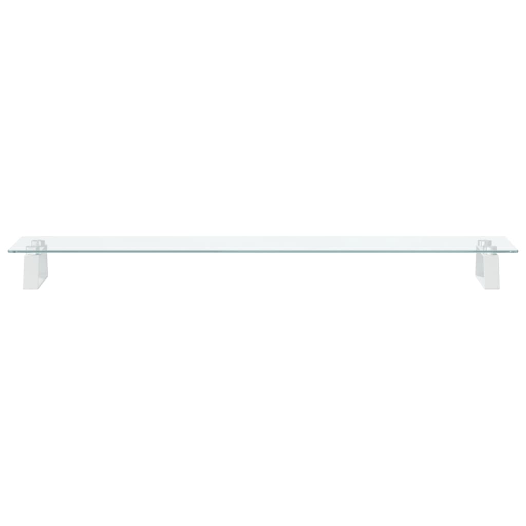 vidaXL Soporte de monitor vidrio templado y metal blanco 100x20x8 cm