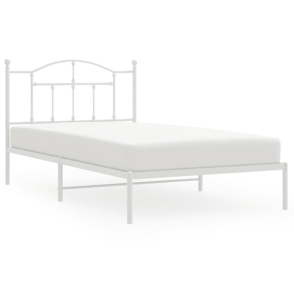 vidaXL Estructura cama sin colchón con cabecero metal blanco 100x200cm