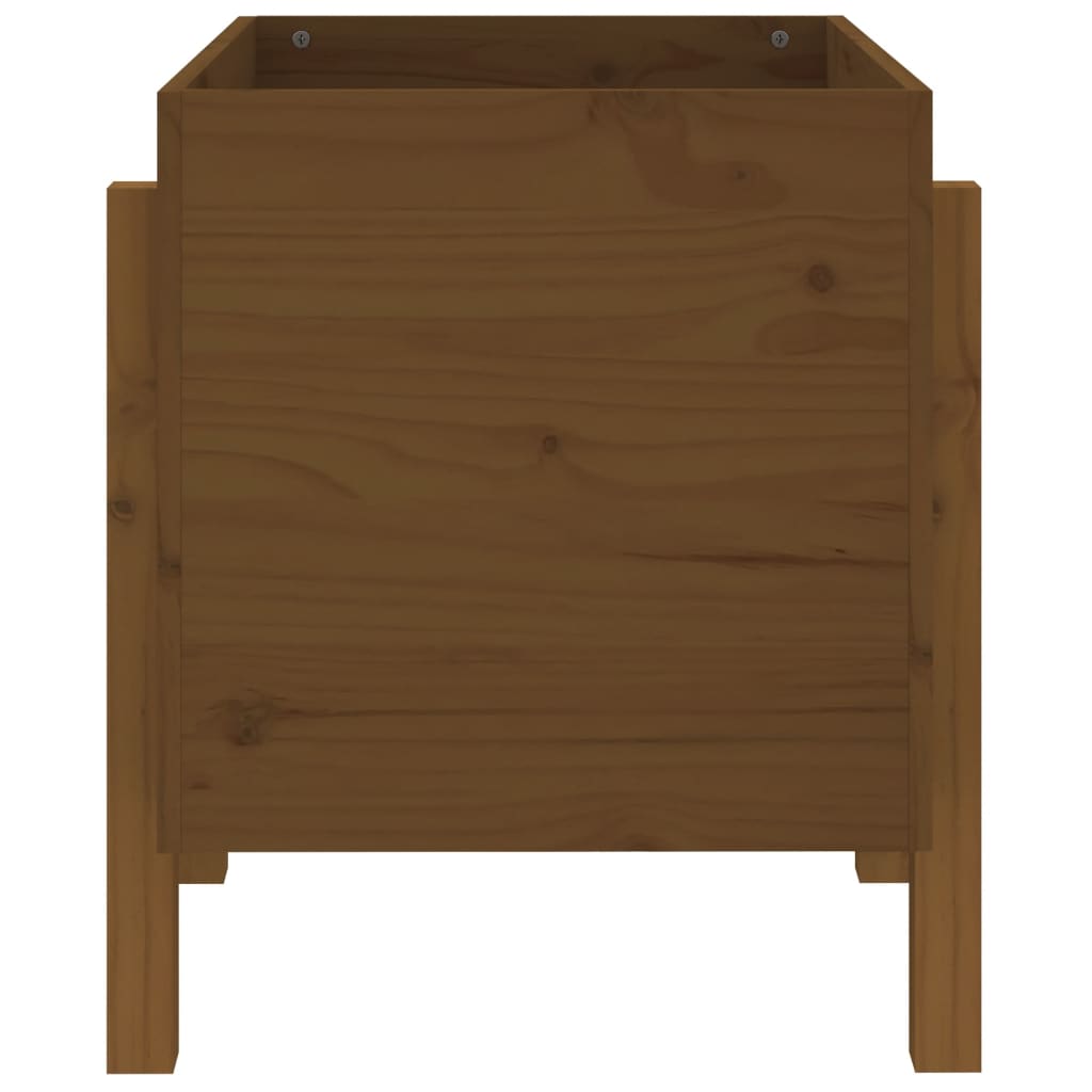 vidaXL Jardinera de madera maciza de pino marrón miel 62x50x57 cm