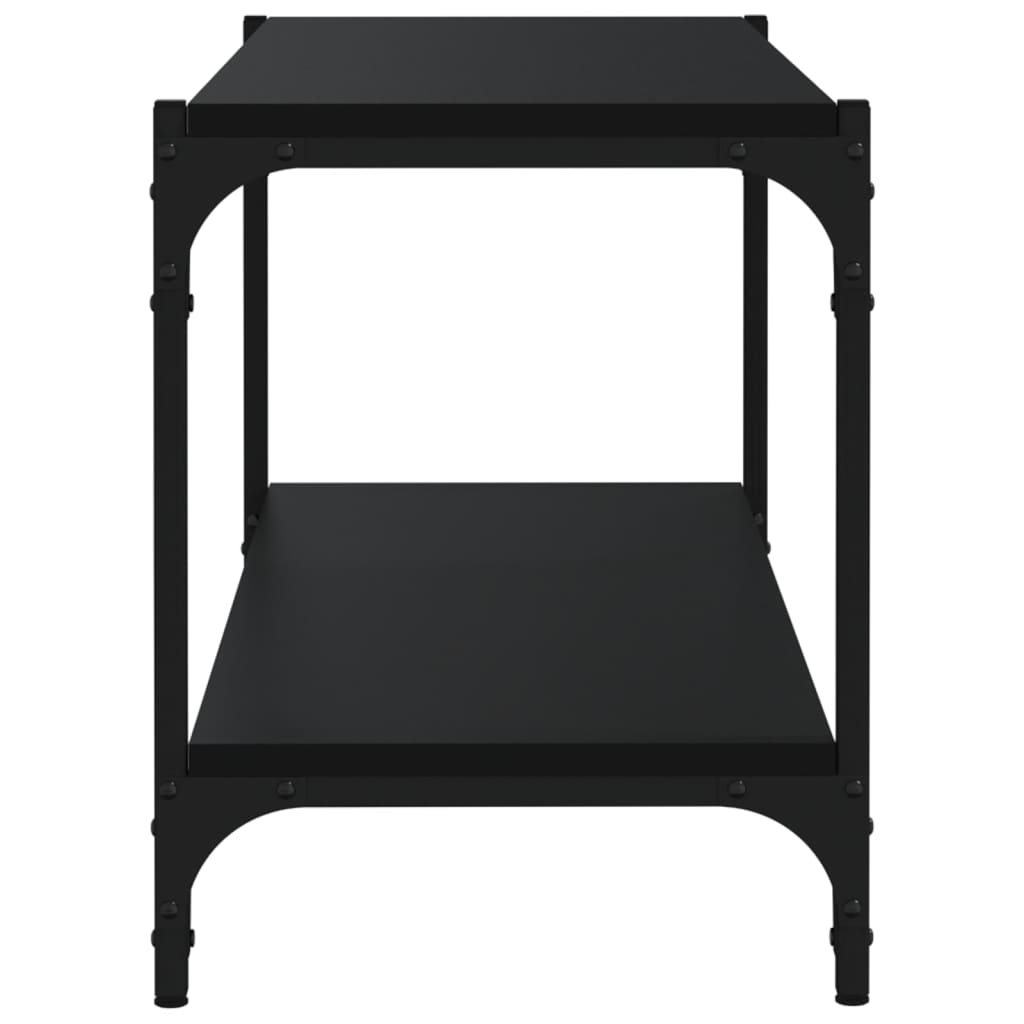 vidaXL Mueble para TV madera contrachapada y acero negro 80x33x41 cm