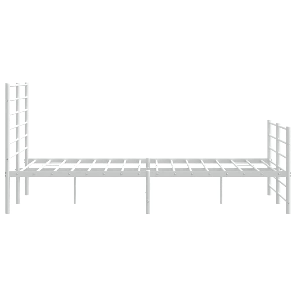 vidaXL Estructura cama sin colchón con estribo metal blanco 140x190 cm