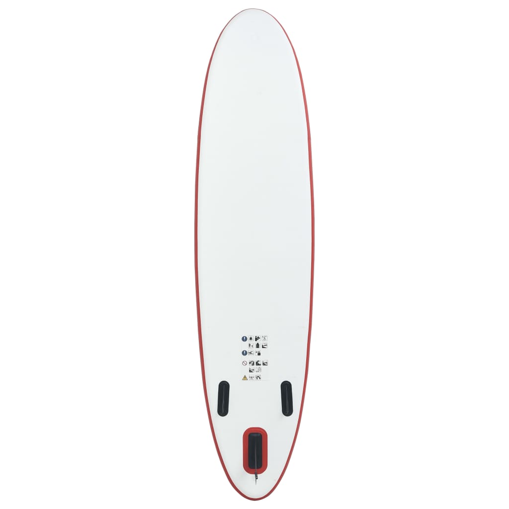 vidaXL Juego de tabla de paddle surf hinchable rojo y blanco