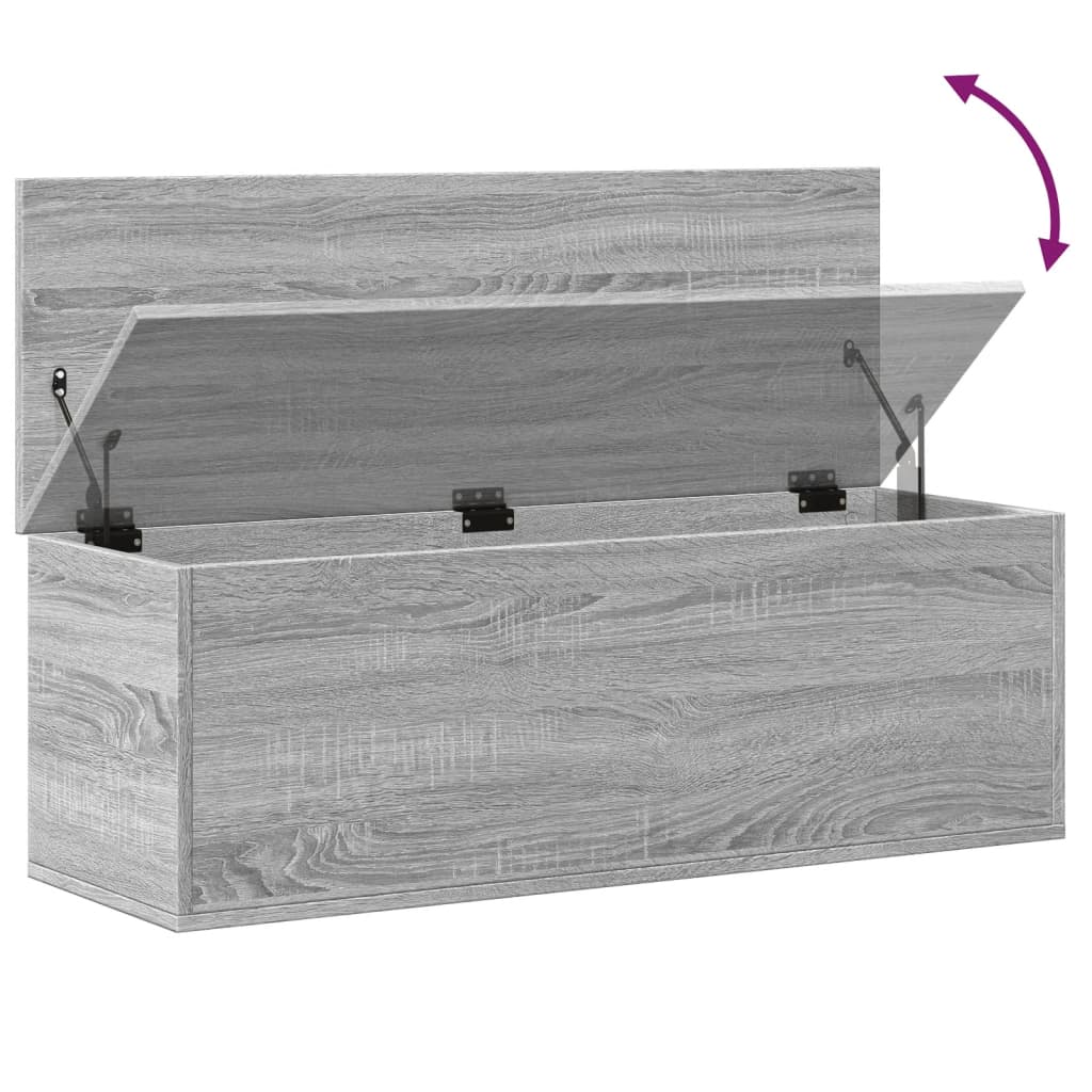 vidaXL Caja de almacenaje madera ingeniería gris Sonoma 102x35x35 cm