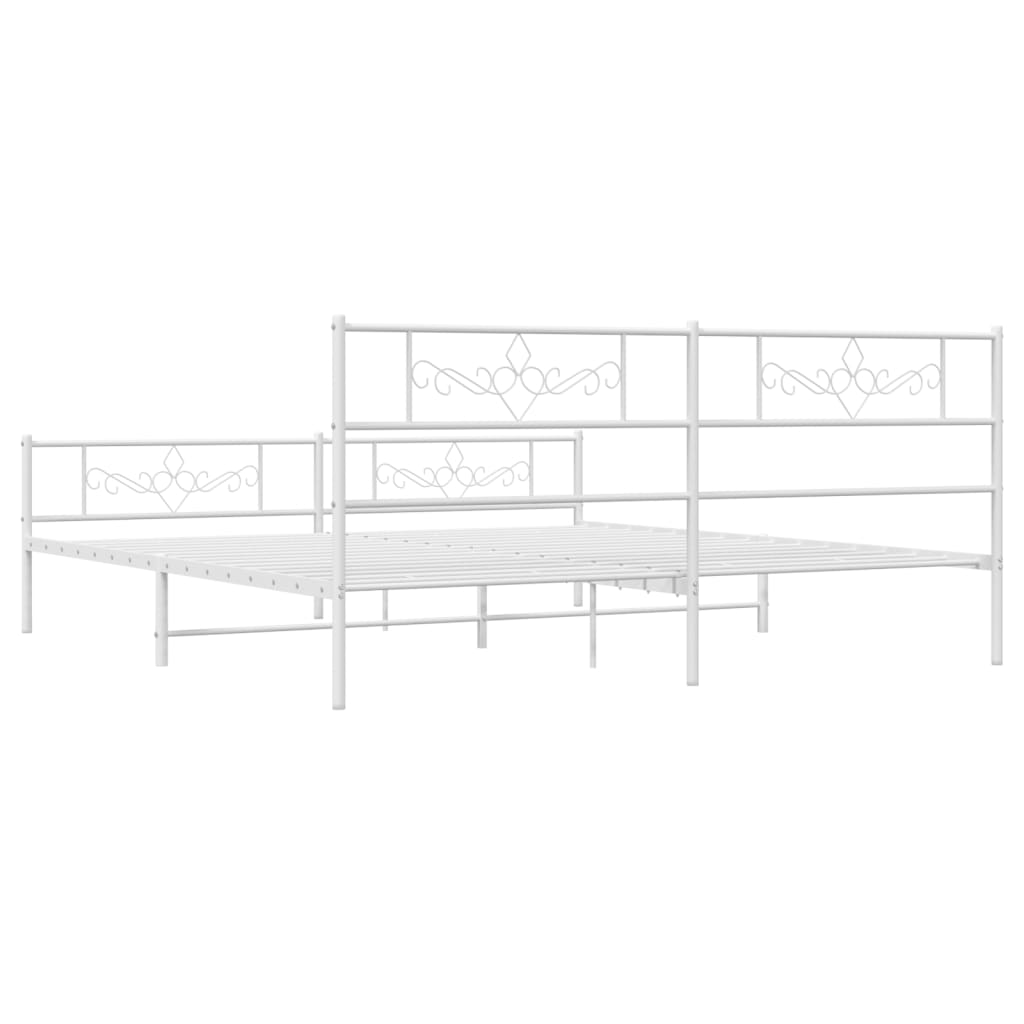 vidaXL Estructura cama sin colchón con estribo metal blanco 180x200 cm