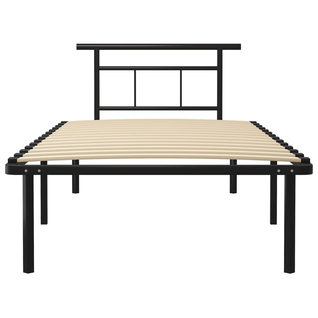 vidaXL Estructura de cama sin colchón metal negro 100x200 cm