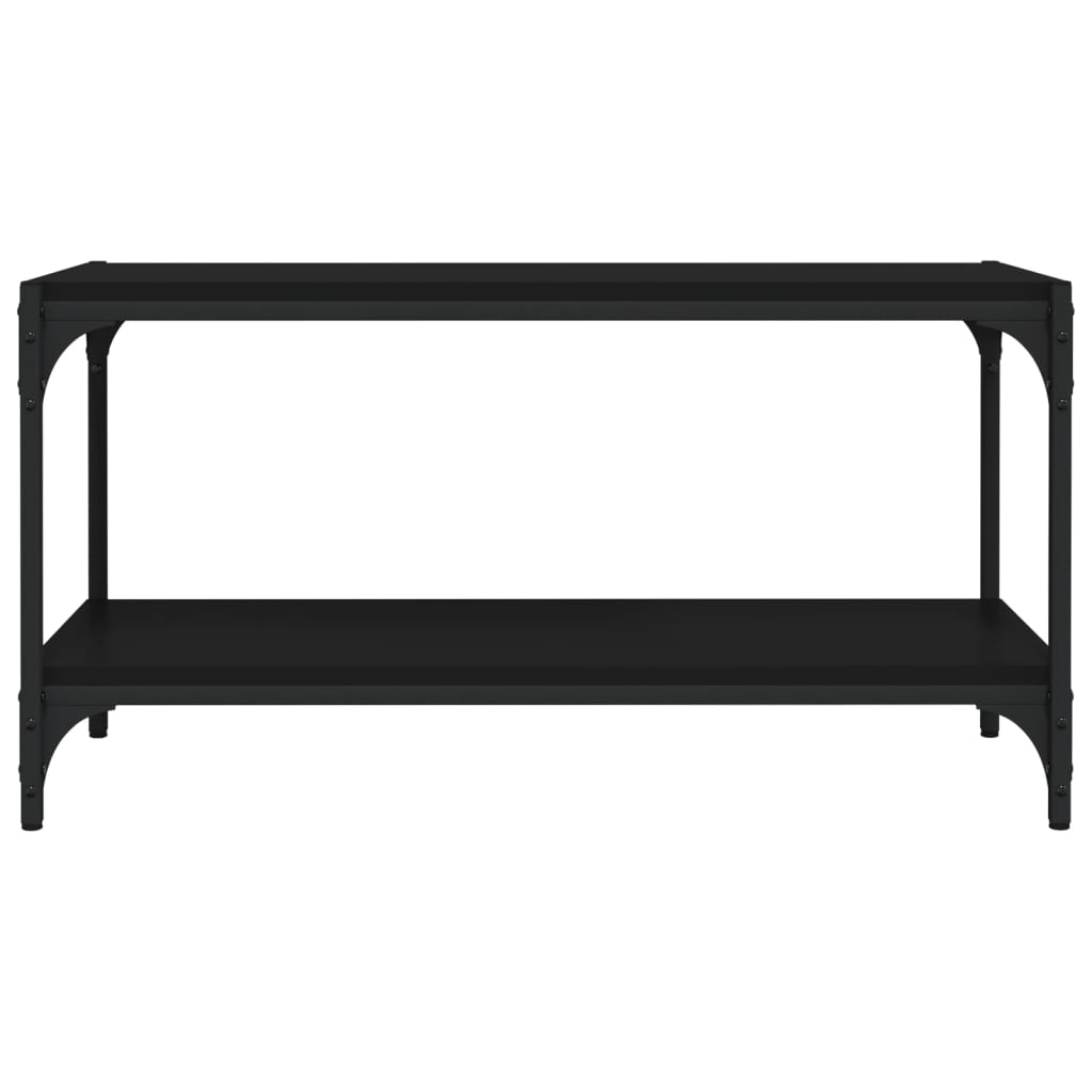 vidaXL Mueble para TV madera contrachapada y acero negro 80x33x41 cm