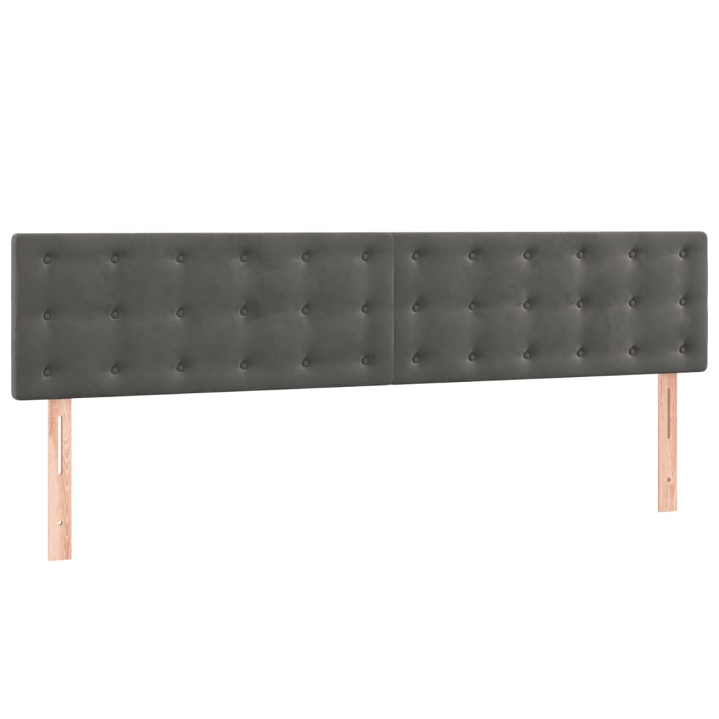 vidaXL Cama box spring con colchón terciopelo gris oscuro 200x200 cm