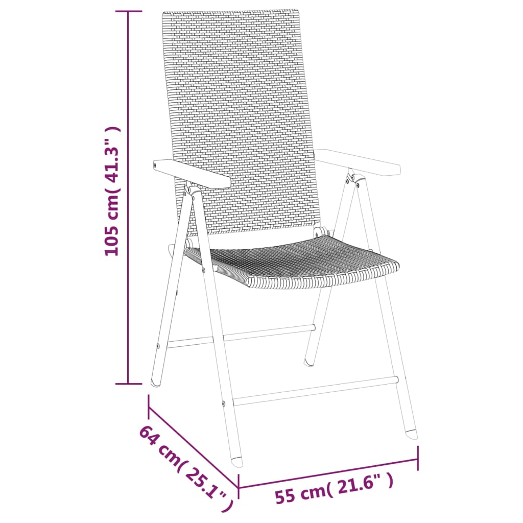 vidaXL Juego comedor de jardín 7 piezas ratán sintético negro y marrón