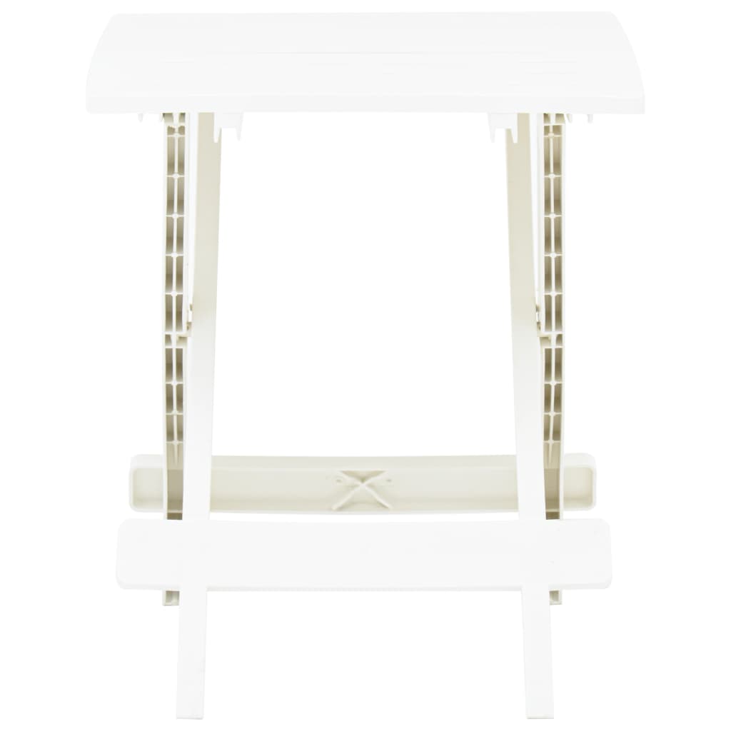 vidaXL Mesa plegable de jardín plástico blanco 45x43x50 cm