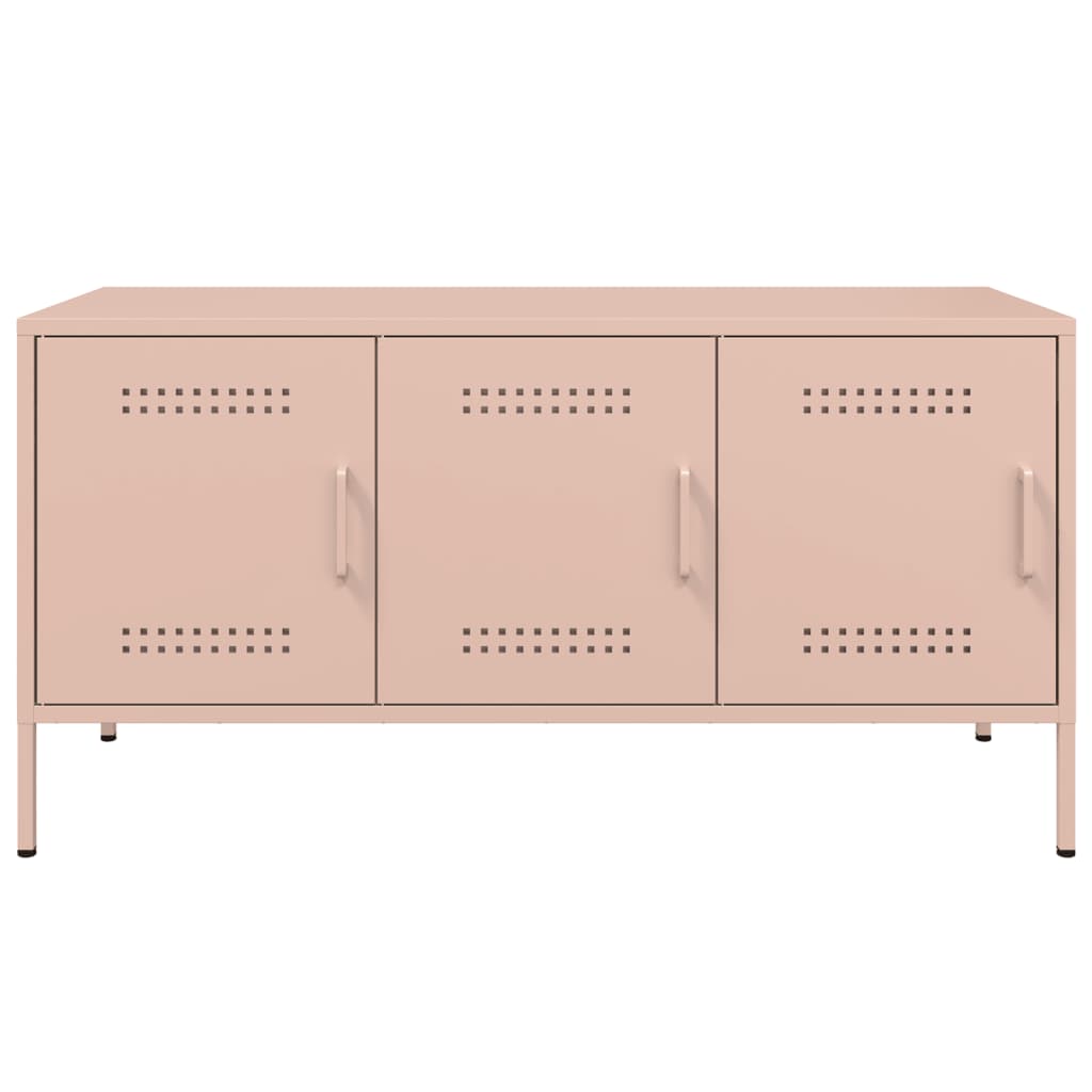 vidaXL Mueble de TV de acero rosa 100,5x39x50,5 cm