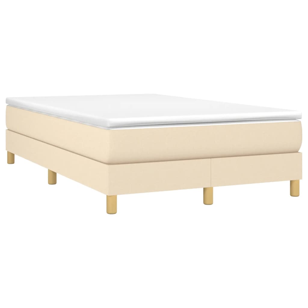 vidaXL Cama box spring con colchón tela color crema 120x190 cm