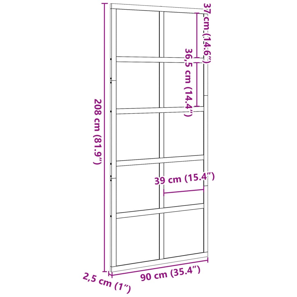 vidaXL Puerta de granero madera maciza pino blanca 90x208 cm