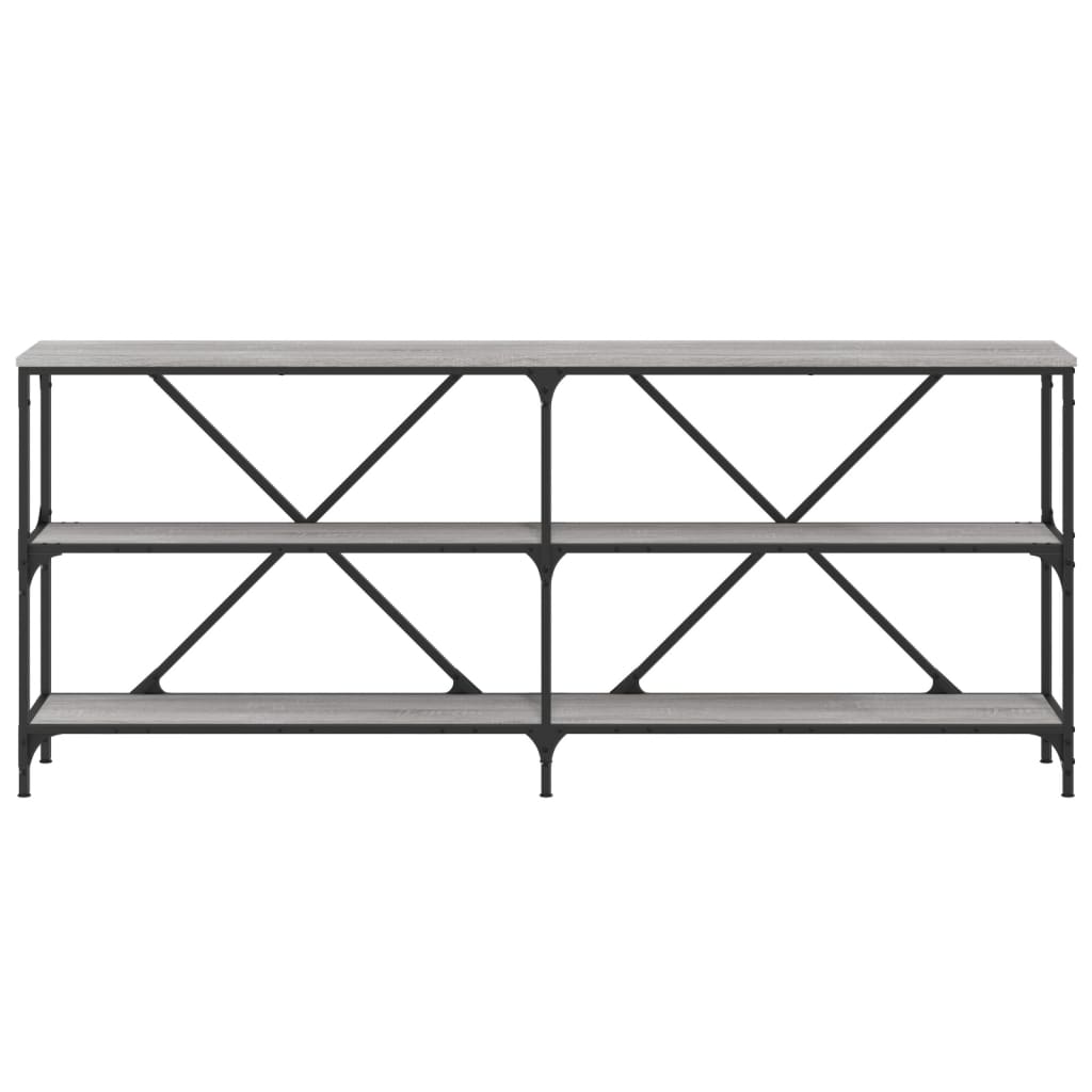 vidaXL Mesa consola hierro y madera ingeniería gris Sonoma 180x30x75cm