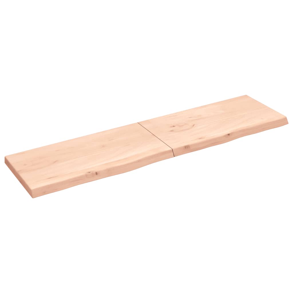 vidaXL Encimera de baño madera maciza sin tratar 200x50x(2-6) cm