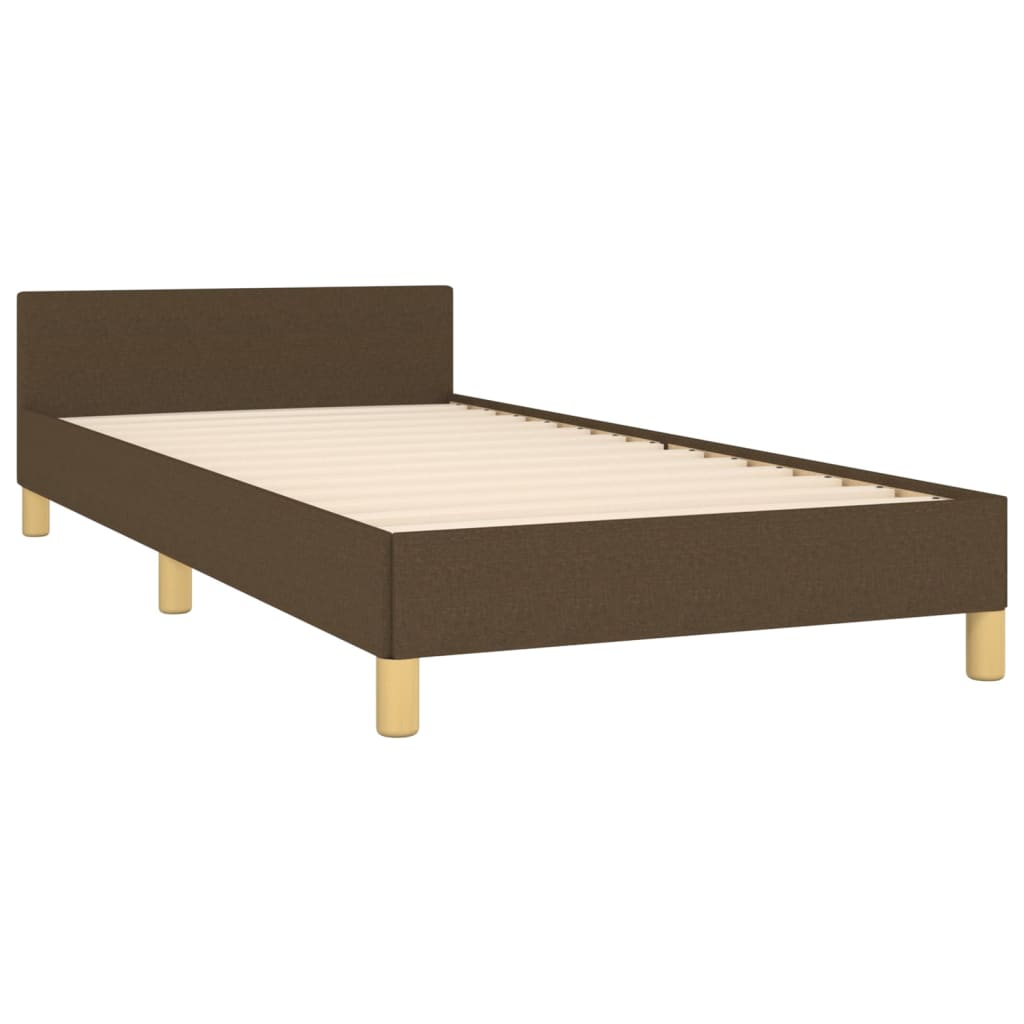 vidaXL Estructura de cama sin colchón tela marrón oscuro 90x190 cm