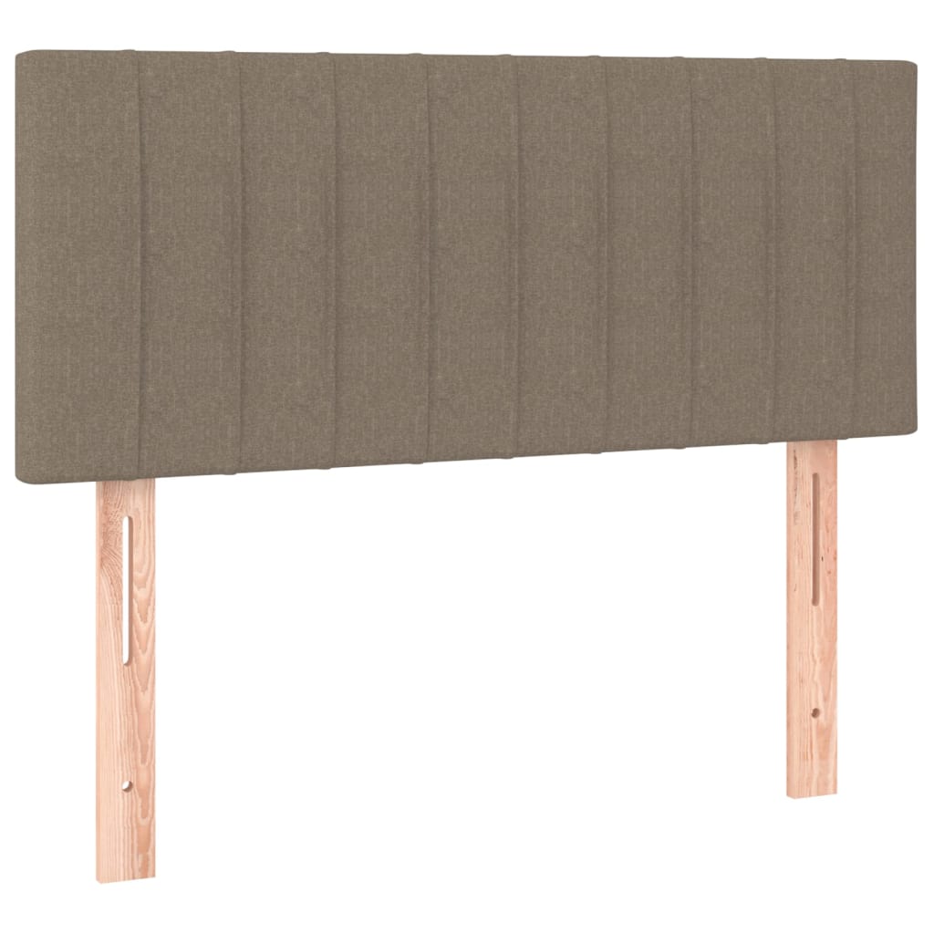 vidaXL Cama box spring con colchón y LED tela gris taupe 120x200 cm