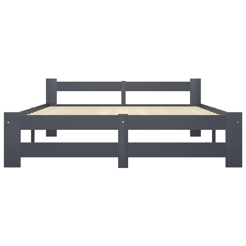 vidaXL Estructura cama sin colchón madera pino gris oscuro 120x200 cm