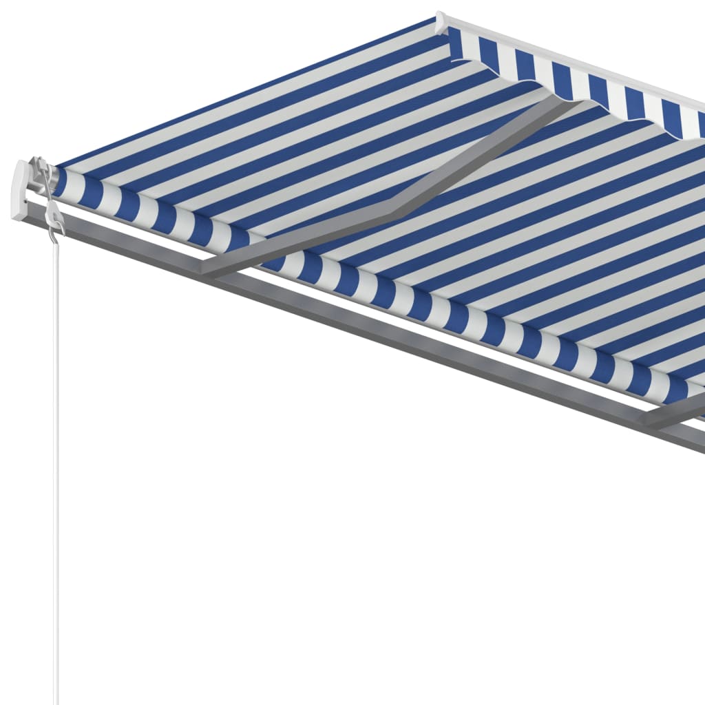 vidaXL Toldo manual retráctil con LED azul y blanco 3x2,5 m