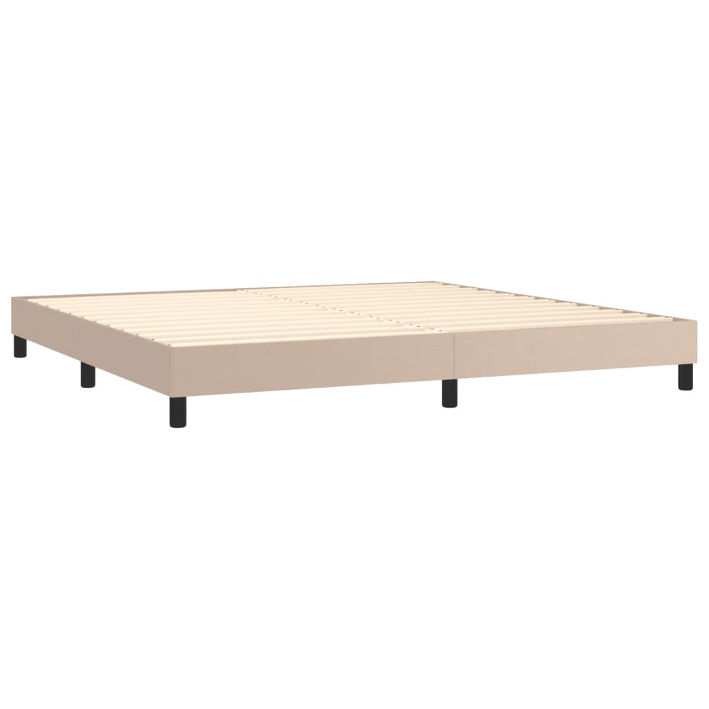 vidaXL Estructura de cama de cuero sintético capuchino 200x200 cm