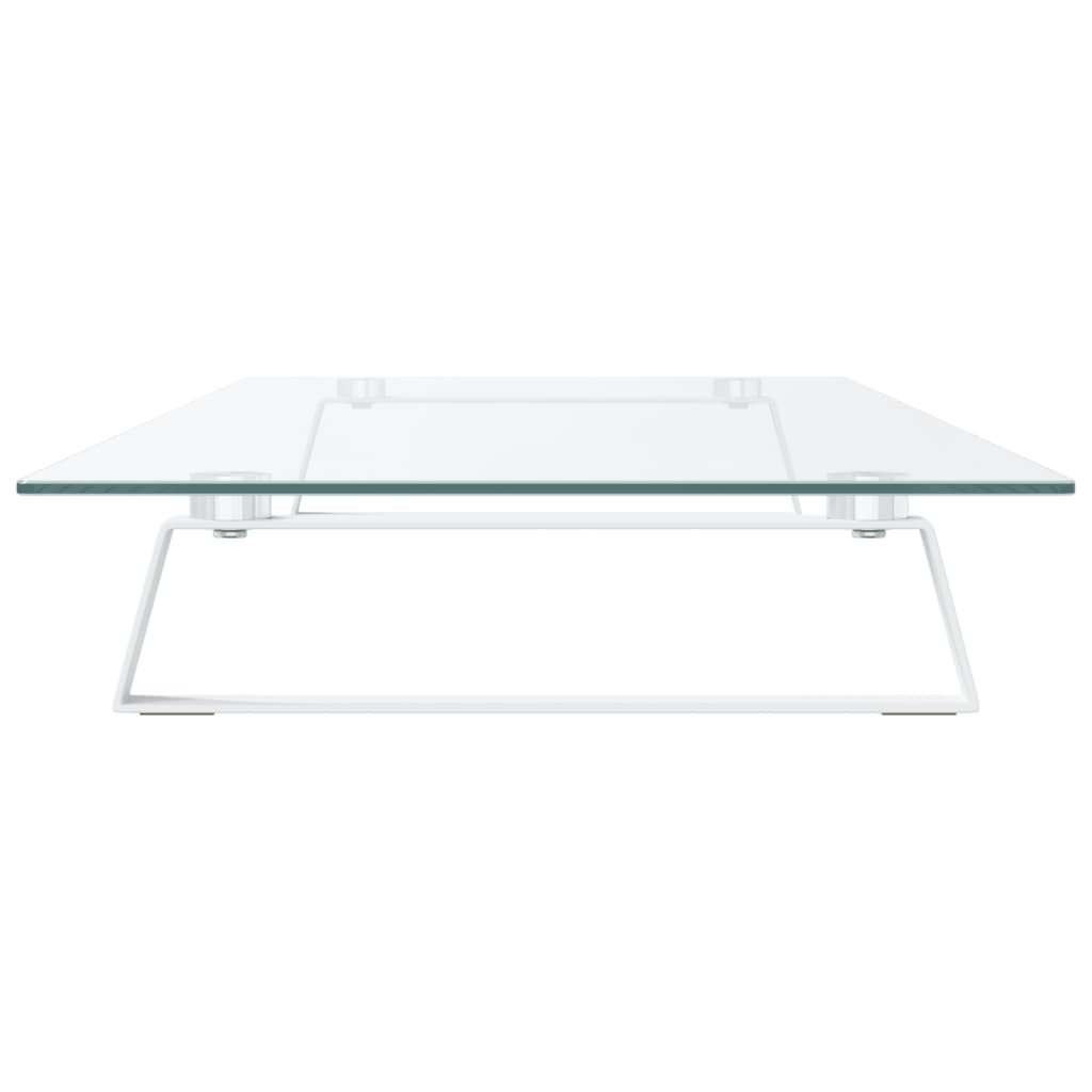 vidaXL Soporte de monitor vidrio templado y metal blanco 100x35x8 cm