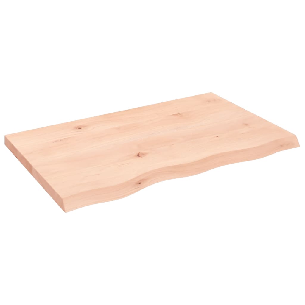 vidaXL Tablero de mesa madera maciza roble sin tratar 80x50x(2-4) cm