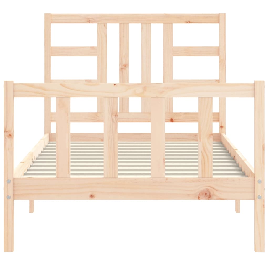 vidaXL Estructura de cama con cabecero madera maciza 90x190 cm