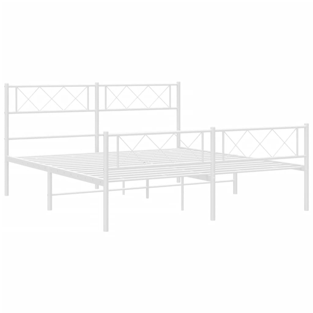 vidaXL Estructura cama sin colchón con estribo metal blanco 120x200 cm