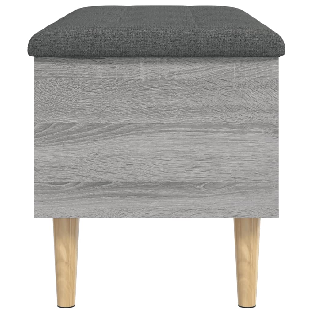 vidaXL Banco con almacenaje madera ingeniería gris Sonoma 82x42x46 cm