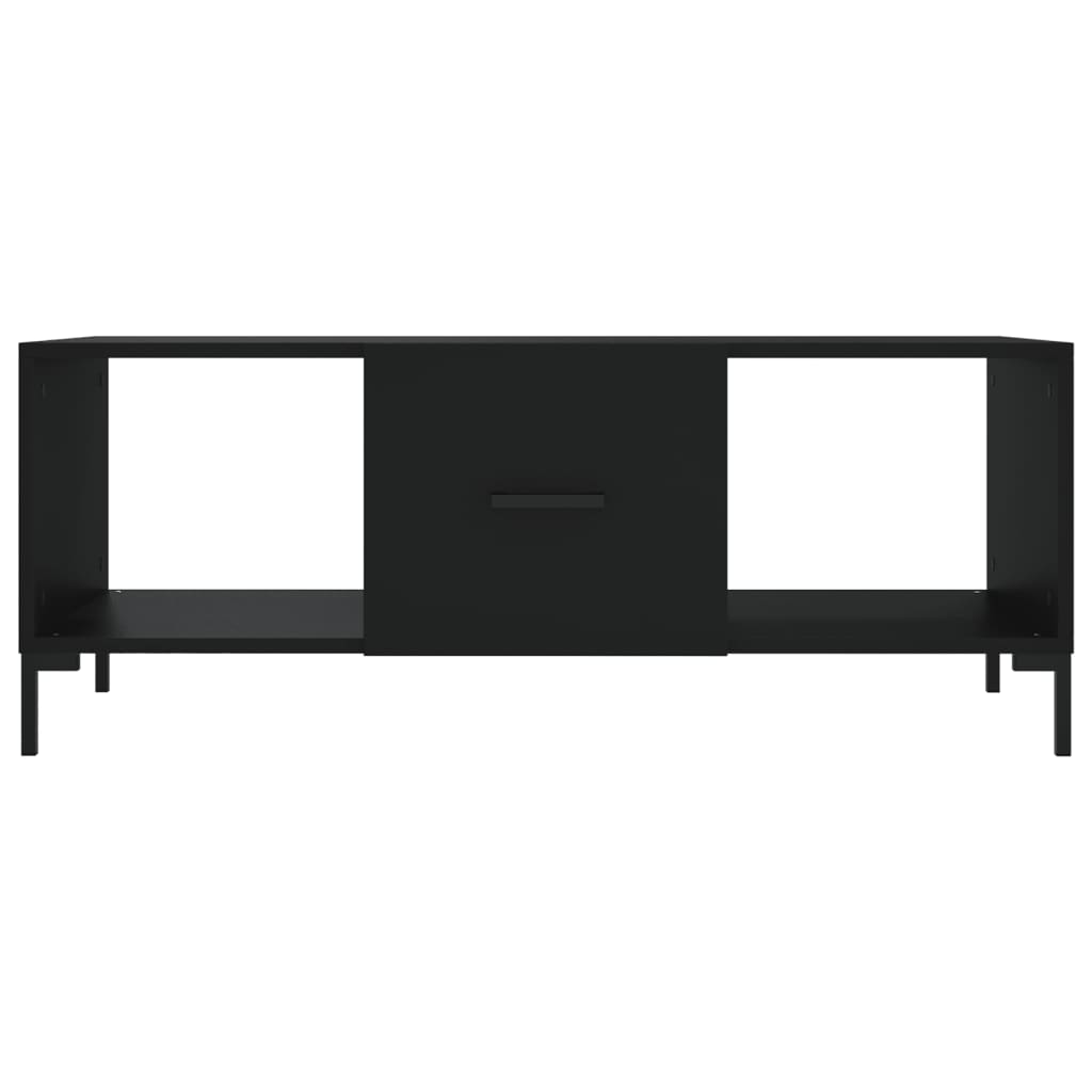 vidaXL Mesa de centro madera contrachapada negro 102x50x40 cm