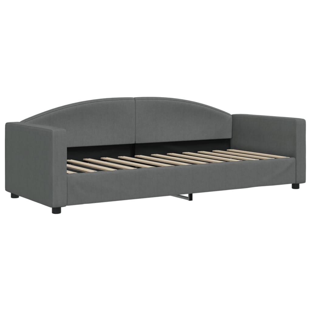 vidaXL Sofá cama con colchón tela gris oscuro 80x200 cm